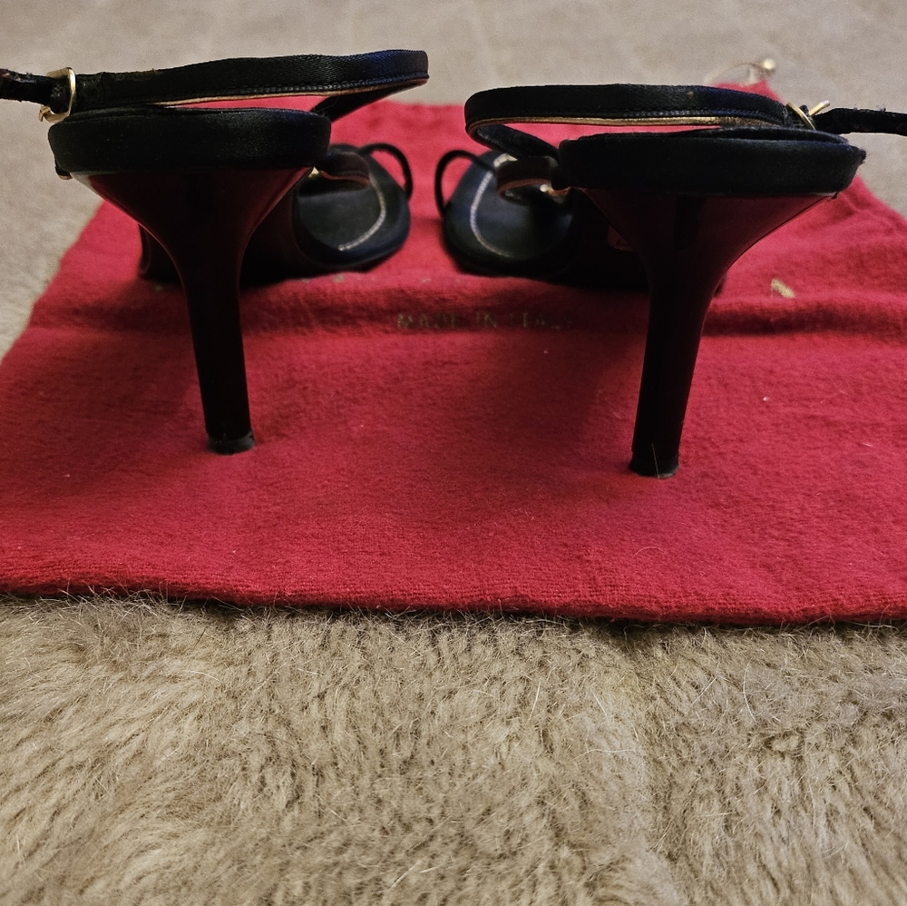 Rene Caovilla blinged out rhinestone heels with gold trim - Picture 10 of 12